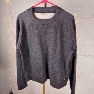 tentree XL black heather fleece crewneck sweatshirt organic cotton recycled